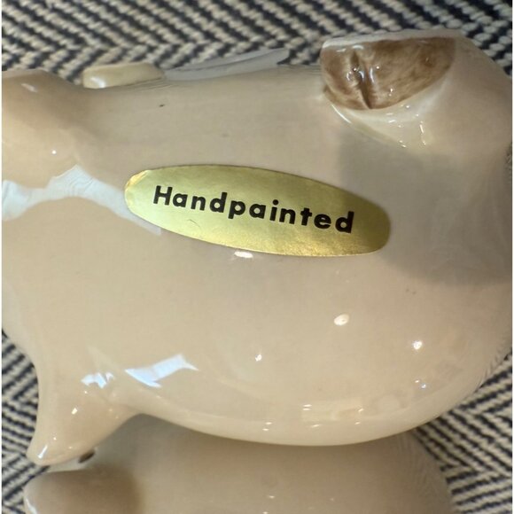Vintage Handpainted Ceramic Pig Salt & Pepper Shakers MOC Japan Cute Collectible - Picture 6 of 11